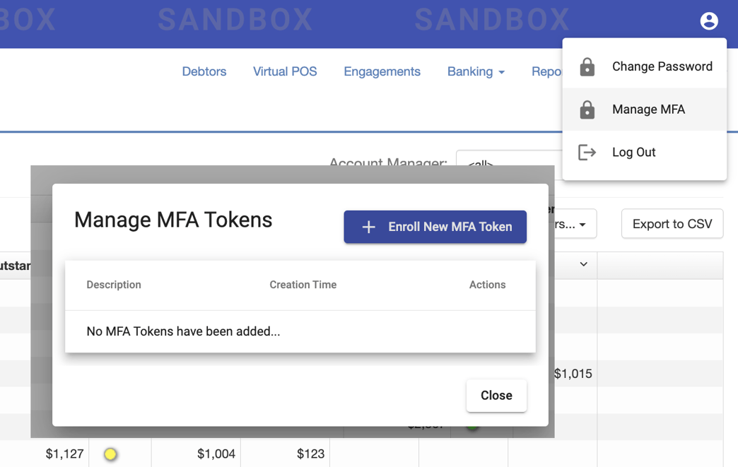 MFA token